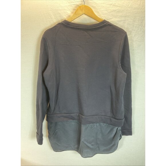 COS Relaxed Crew Neck Black Sweatshirt‎ Tunic Size M Layered look silk trim - Picture 3 of 8